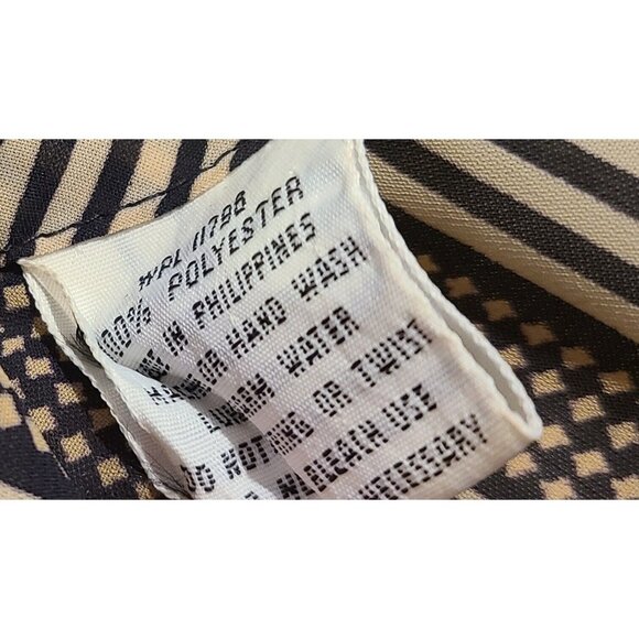 Personal II Bow Neck Blouse Striped Size XL Vtg Secretary Geek Geometric Teacher - Picture 8 of 13